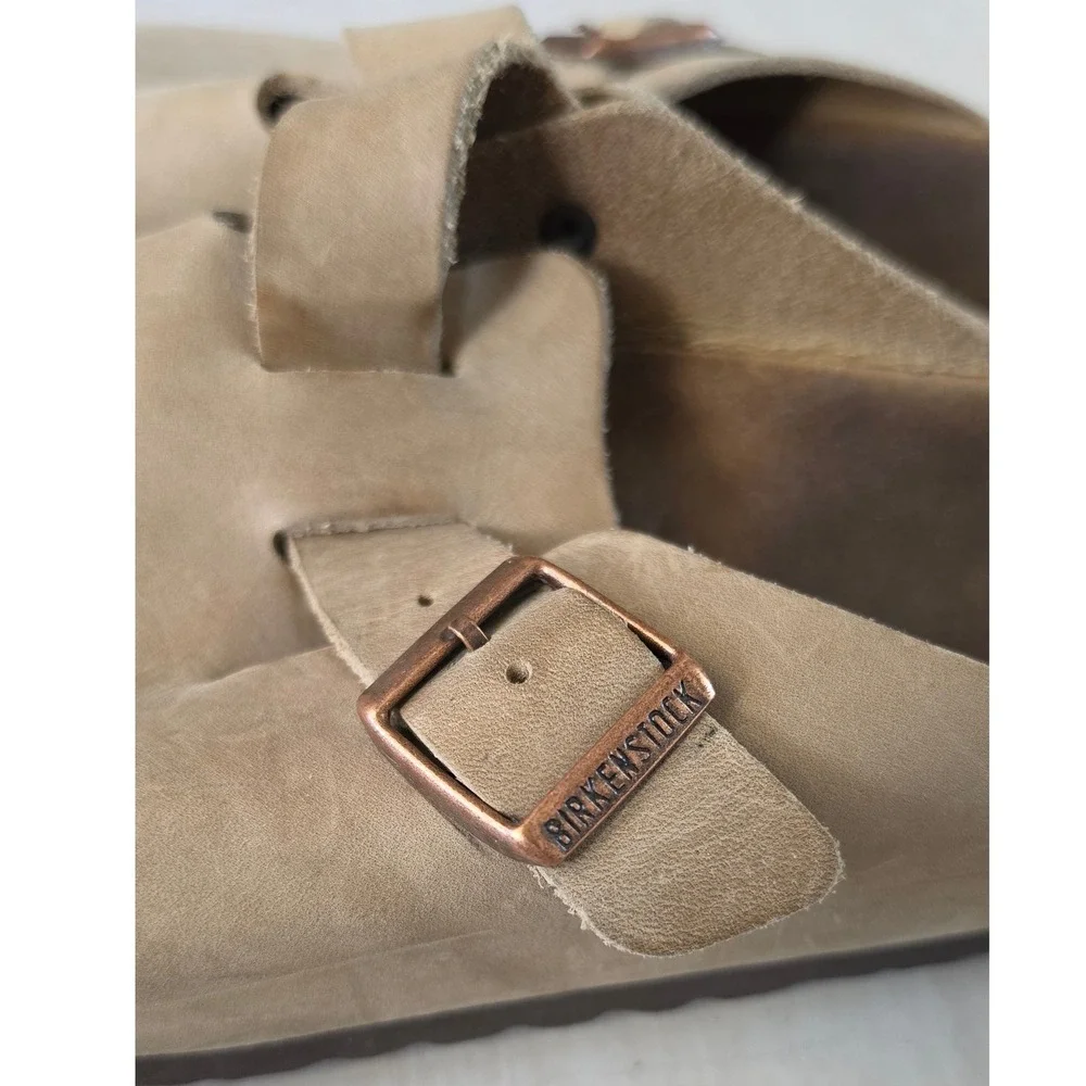 Birkenstock Boston Clogs Mens 43 Tobacco Brown Oiled Leather Mules Sandals